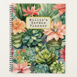 Gepersonaliseerde Waterverf vetplanten tuinplanner Planner