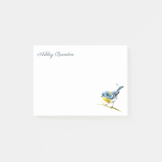 Gepersonaliseerde Waterverf vogelgrilnotitie set v Post-it® Notes (Voorkant)