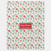 Gepersonaliseerde waterverf vrolijk kerstfleece fleece deken (Voorkant)
