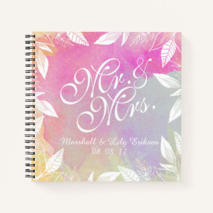 Gepersonaliseerde Waterverf Wedding Guestbook Notitieboek