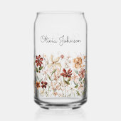 Gepersonaliseerde Waterverf  Wildflower Bloemen Blikvorm Glas (Voorkant)
