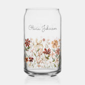 Gepersonaliseerde Waterverf  Wildflower Bloemen Blikvorm Glas (Achterkant)