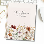 Gepersonaliseerde Waterverf Wildflower Bloemen Planner