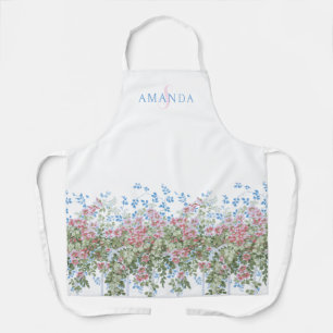 Gepersonaliseerde Waterverf Wildflower Border Schort