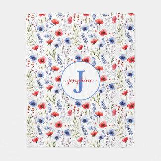 Gepersonaliseerde Waterverf Wildflower Fleece Deke