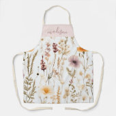 Gepersonaliseerde Waterverf Wildflowers Boho Schort (Voorkant)