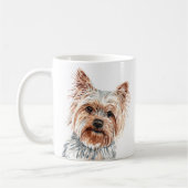 Gepersonaliseerde Waterverf Yorkie Terrier Mok (Links)