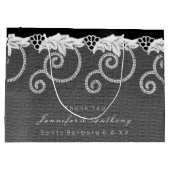 Gepersonaliseerde Weddenschap Black White Royal La Large Cadeautasje (Achterkant)