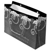 Gepersonaliseerde Weddenschap Black White Royal La Large Cadeautasje (Voorkant Gekanteld)