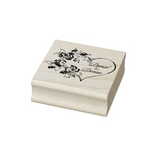 Gepersonaliseerde Wedding Wood Art Stamp Rubberstempel