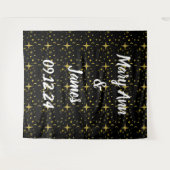 Gepersonaliseerde weduwschapsachtergrond roze goud wandkleed (Voorkant (horizontaal))