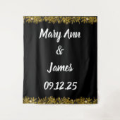 Gepersonaliseerde weduwschapsachtergrond roze goud wandkleed (Voorkant)