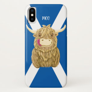 Gepersonaliseerde Wee Hamish Highland Cow (saltire iPhone X Hoesje