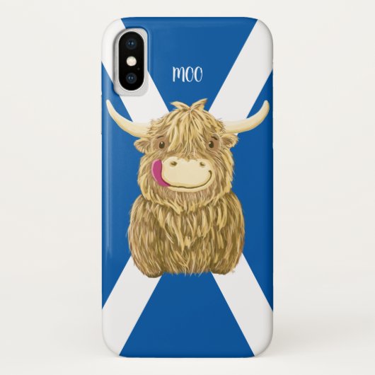 Gepersonaliseerde Wee Hamish Highland Cow (saltire Case-Mate iPhone Case (Achterkant)