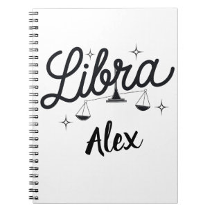 Gepersonaliseerde Weegschaal Zodiac Sign Art Notitieboek