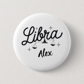 Gepersonaliseerde Weegschaal Zodiac Sign Art Ronde Button 5,7 Cm (Voorkant)