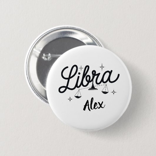 Gepersonaliseerde Weegschaal Zodiac Sign Art Ronde Button 5,7 Cm (Voorkant /achterkant)