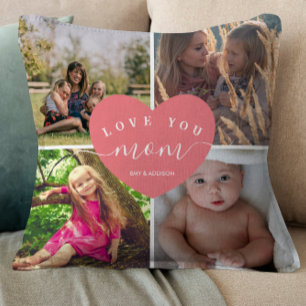 Gepersonaliseerde weergave van het hart Blush roze Kussen