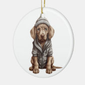 Gepersonaliseerde Weimaraner hond Keramisch Ornament (Links)