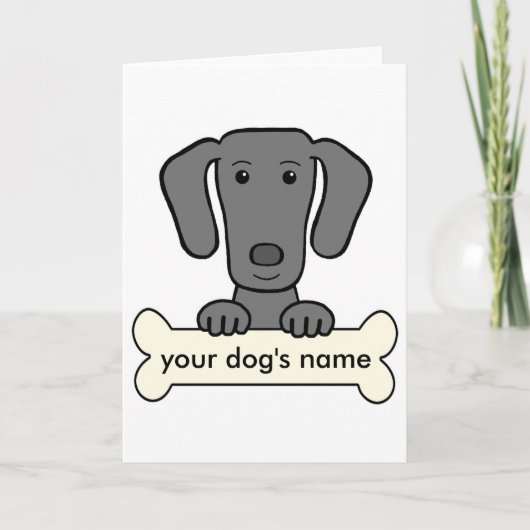 Gepersonaliseerde Weimaraner Kaart (Voorkant)