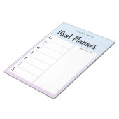 Gepersonaliseerde wekelijkse maaltijdplanner van d notitieblok (Schuin)