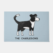 Gepersonaliseerde Welsh Border Collie Sheep Dog Deurmat (Voorkant)