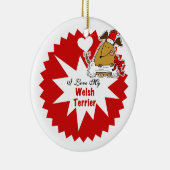 Gepersonaliseerde Welsh Terrier Keepomwille Orname Keramisch Ornament (Rechts)