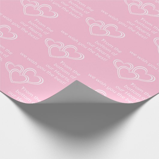 Gepersonaliseerde wens Schattige en leuk roze hart Cadeaupapier (Hoek)