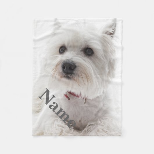 Gepersonaliseerde Westie Dog Pet Fleece Blanket Deken (Voorkant)