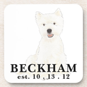 Gepersonaliseerde Westie West Highland Terrier Bier Onderzetter