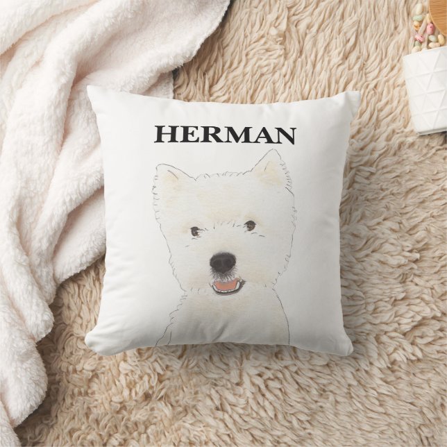 Gepersonaliseerde Westie West Highland Terrier Kussen (Deken)