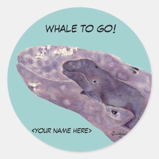 Gepersonaliseerde Whale Stickers Envelope Seals (Voorkant)
