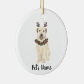 Gepersonaliseerde Wheaten Terrier Antlers en Bow S Keramisch Ornament (Rechts)
