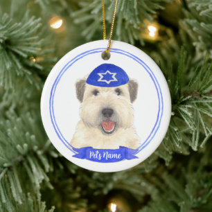 Gepersonaliseerde Wheaten Terriër Chanoeka Yarmulk Keramisch Ornament