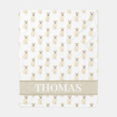 Gepersonaliseerde Wheaten Terrier Tan & White Fleece Deken (Voorkant)