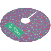 Gepersonaliseerde whimsical Polka Dot Kerstmis Kerstboom Rok (Gekanteld)