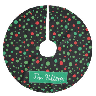 Gepersonaliseerde whimsical Polka Dot Kerstmis Kerstboom Rok