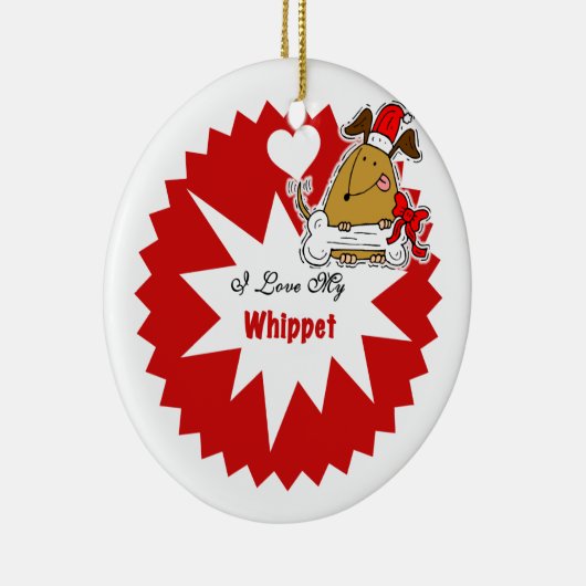 Gepersonaliseerde Whippet Dog Keepomwille Ornament (Rechts)