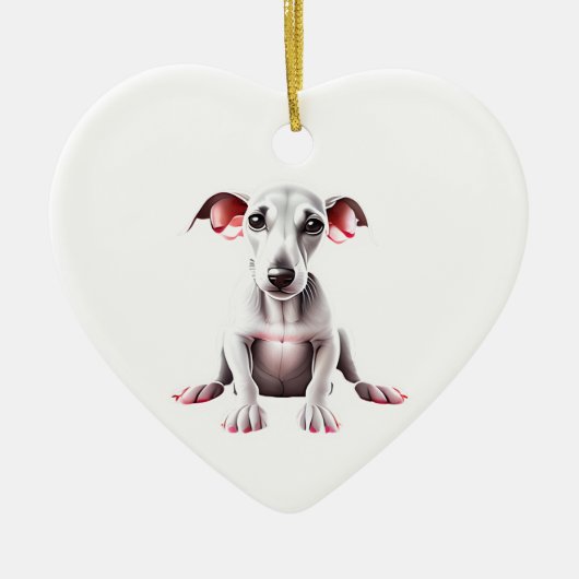 Gepersonaliseerde Whippet Puppy Keramisch Ornament (Voorkant)