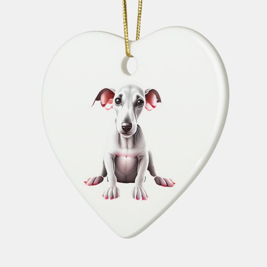Gepersonaliseerde Whippet Puppy Keramisch Ornament (Links)