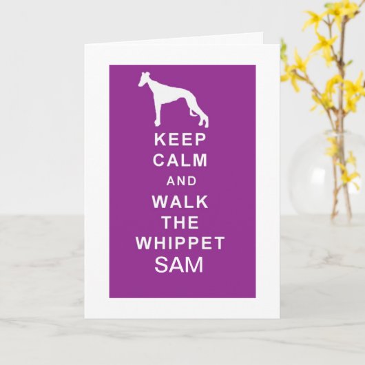 GEPERSONALISEERDE WHIPPET verjaardagskaart Kaart (Gele Bloem)