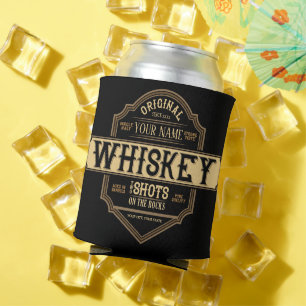 Gepersonaliseerde whisky op de Rocks Liquor Label  Blikjeskoeler