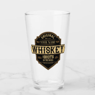 Gepersonaliseerde whisky op de Rocks Liquor Label  Glas