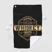 Gepersonaliseerde whisky op de Rocks Liquor Label  Golfhanddoek (Insitu)