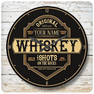 Gepersonaliseerde whisky op de Rocks Liquor Label Grote Klok