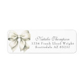 Gepersonaliseerde White Bow Retour Mailing Adres Etiket (Voorkant)