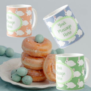 Gepersonaliseerde White Bunny Latte Mok