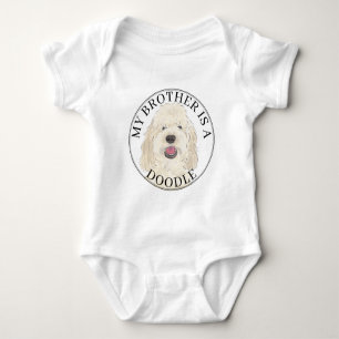 Gepersonaliseerde White Cream Golden Doodle Dog Romper