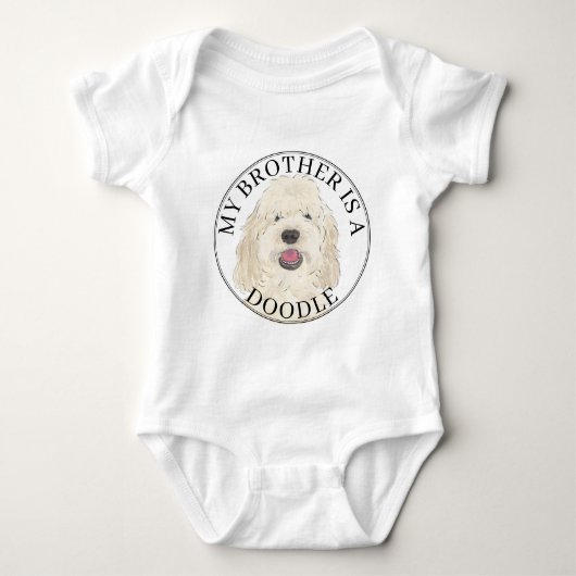 Gepersonaliseerde White Cream Golden Doodle Dog Romper (Voorkant)