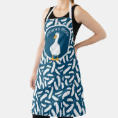 Gepersonaliseerde White Duck Feathers Pattern Blue Schort (Insitu)